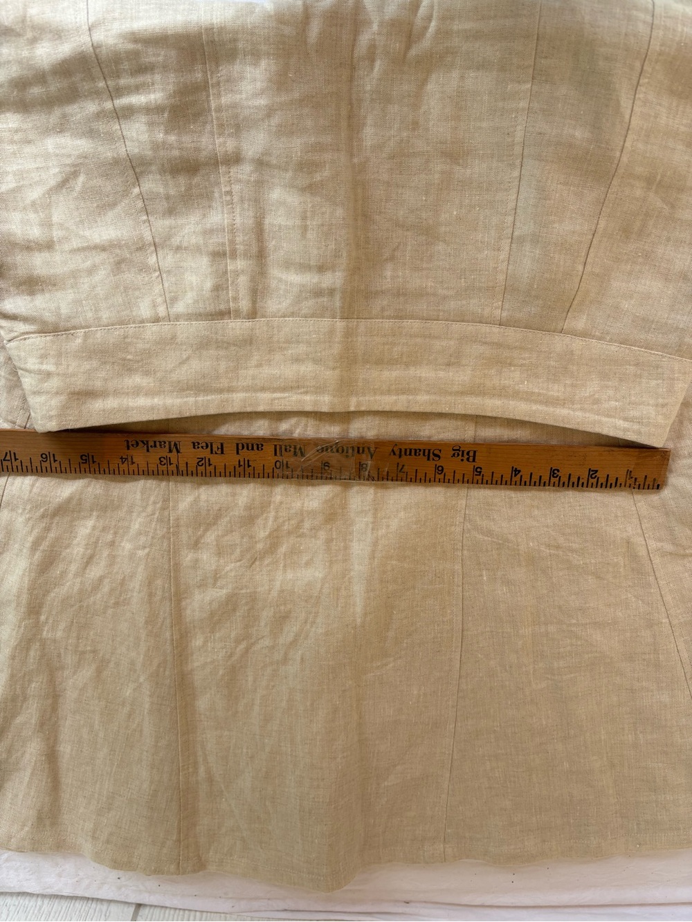 Kim Rogers Natural Beige A-Line Linen Skirt - Picture 4 of 6